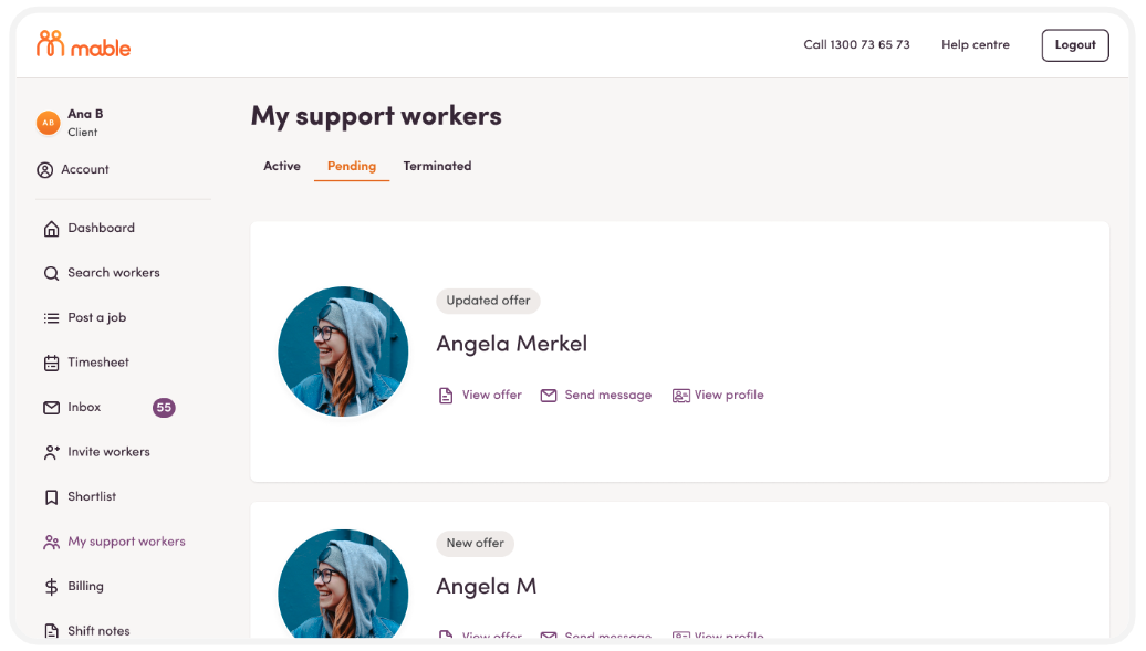 How to use Mable messaging features (Team Chat) Find Local Support Workers Mable