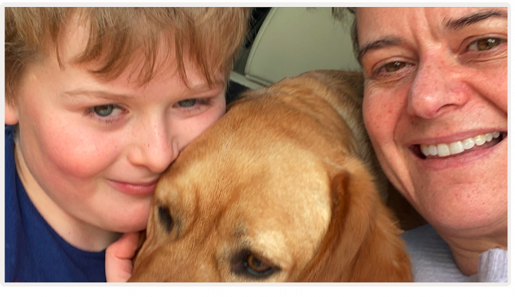 An image of Henry with his mother and Teddy