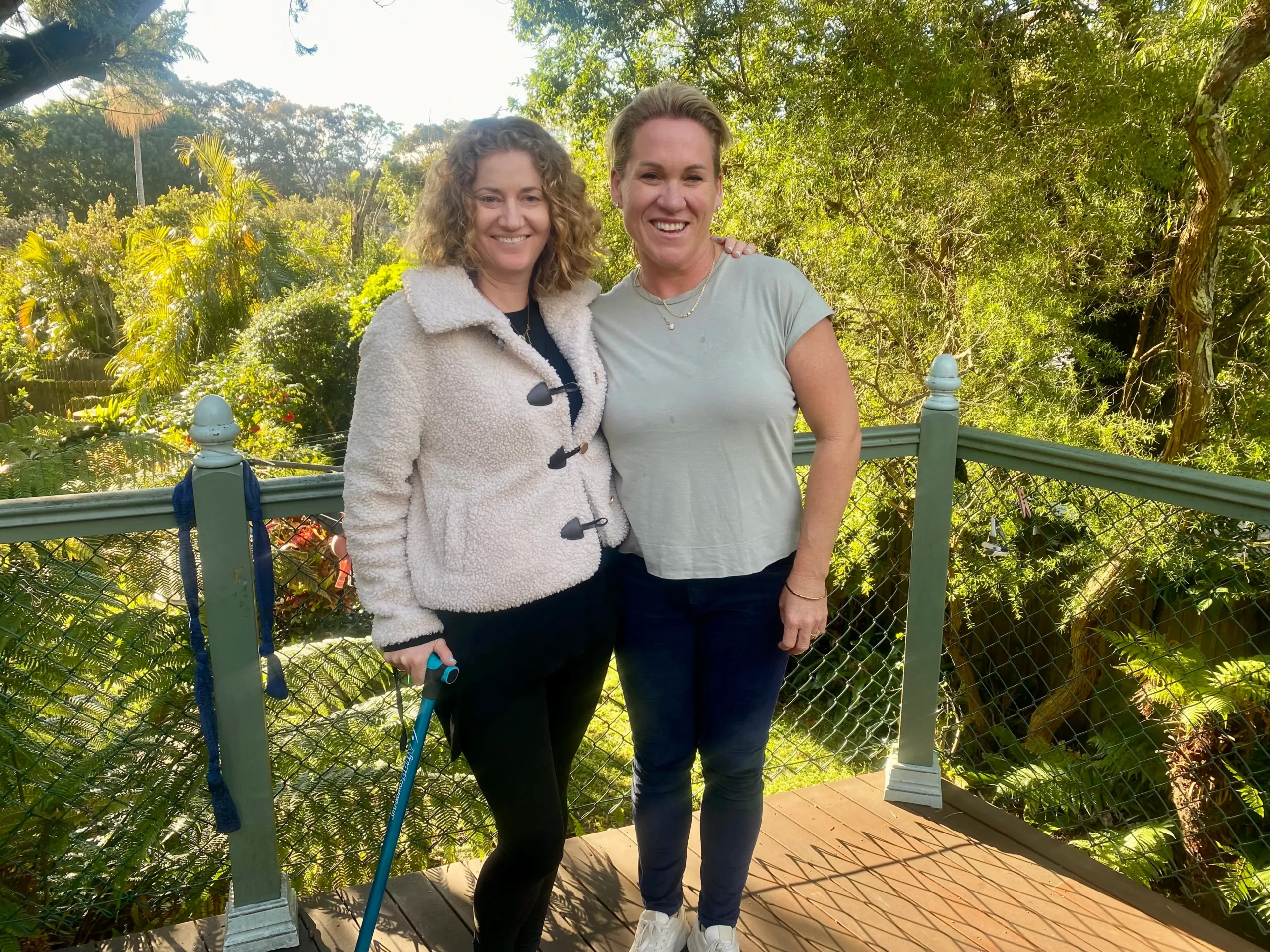 Mable client Lana and smiling with her independent support worker Belinda.