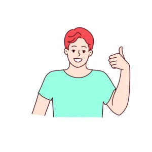 Illustration of a man showing thumbs up