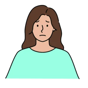 Illustration of a woman with a sad look on her face