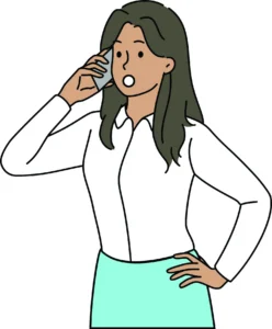 Illustration of a woman talking on a mobile phone