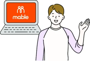 Illustration of a man standing in front of a laptop