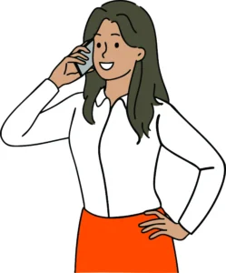 Illustration of a woman talking on a mobile phone