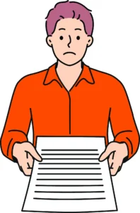 Illustration of a man holding a piece of paper