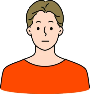 Illustration of a man with a neutral expression on their face