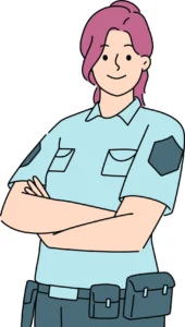 Illustration of a police woman smiling