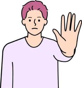 Illustration of a man holding up his hand to tell someone to stop
