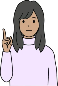 Illustration of a woman with their index finger pointed to the sky