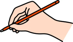 Illustration of a hand writing what hard words mean