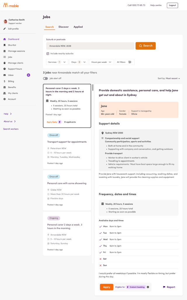 Instant Booking on Mable
