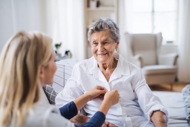 A family member caring for a parent with Dementia.
