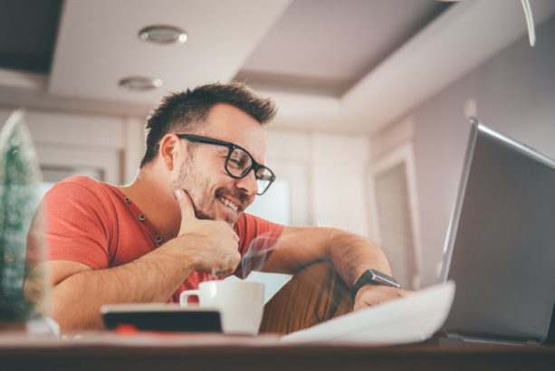 Man working on laptop