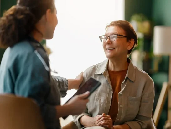 Woman speaking with her doctor